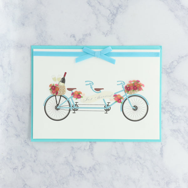 Handmade Tandem Bike Wedding Card