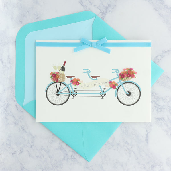 Handmade Tandem Bike Wedding Card