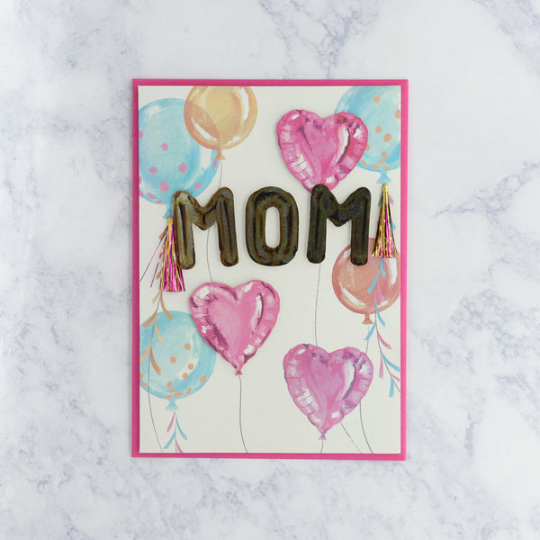Balloons With Tassels Birthday Card (For Mom)