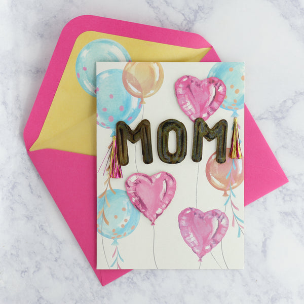 Balloons With Tassels Birthday Card (For Mom)