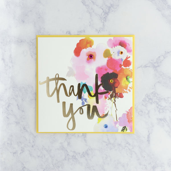 Watercolor Flower Thank You Card