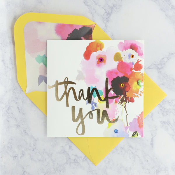 Watercolor Flower Thank You Card