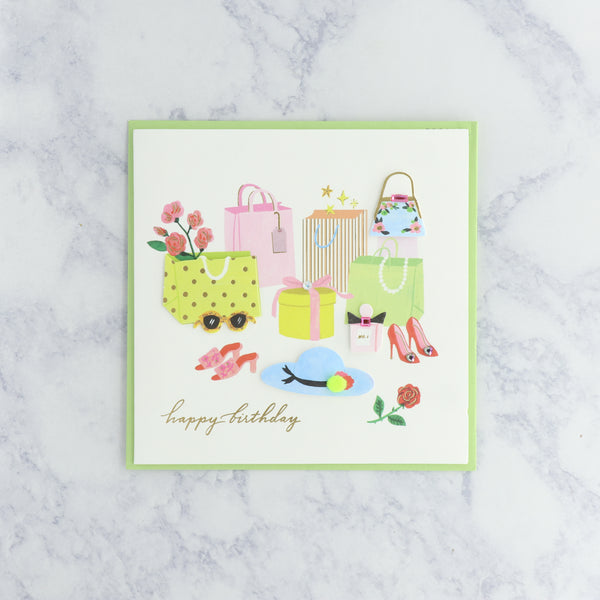 Watercolor Fashion Birthday Card