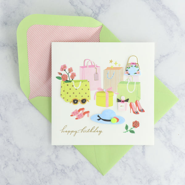 Watercolor Fashion Birthday Card