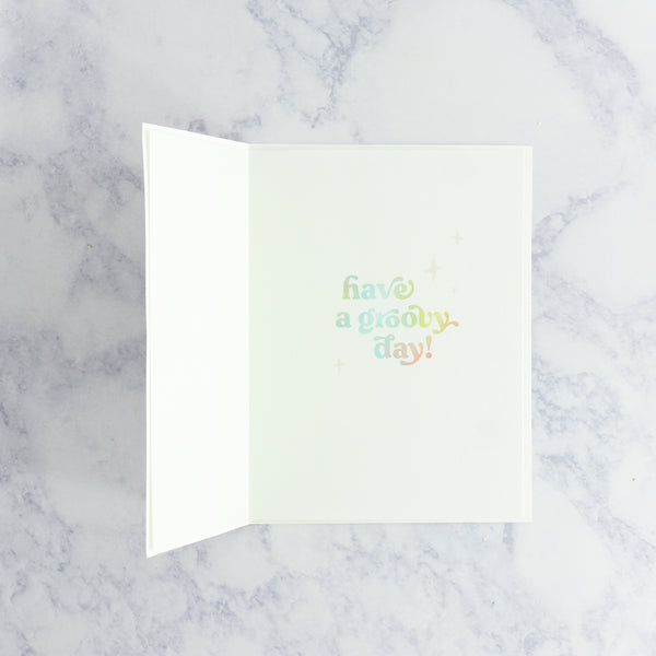 Holographic Groovy Birthday Card