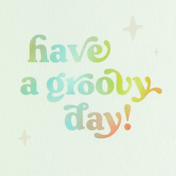 Holographic Groovy Birthday Card