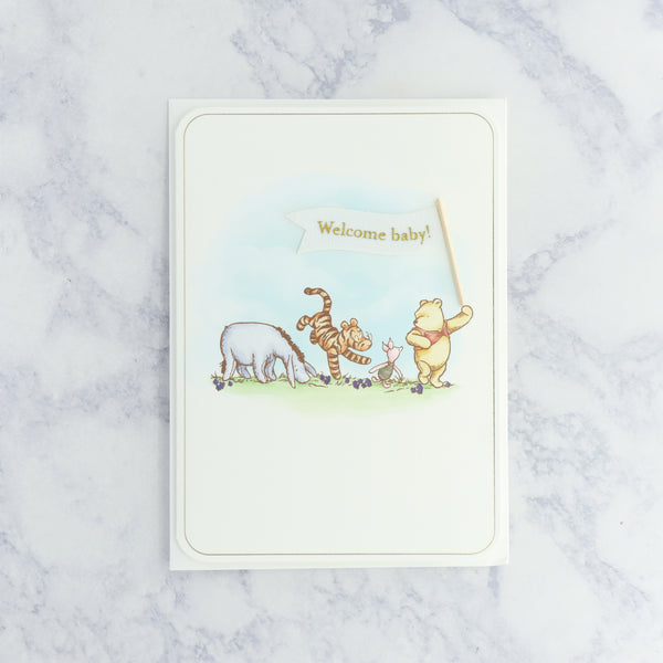 Pooh Parade New Baby Card