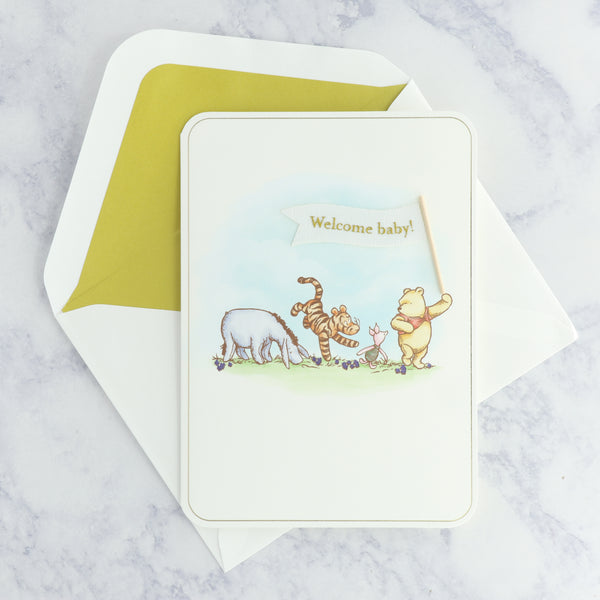Pooh Parade New Baby Card