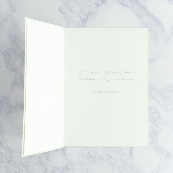 Gemmed Champagne Flutes Wedding Card
