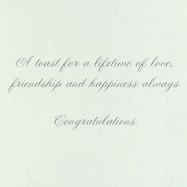 Gemmed Champagne Flutes Wedding Card