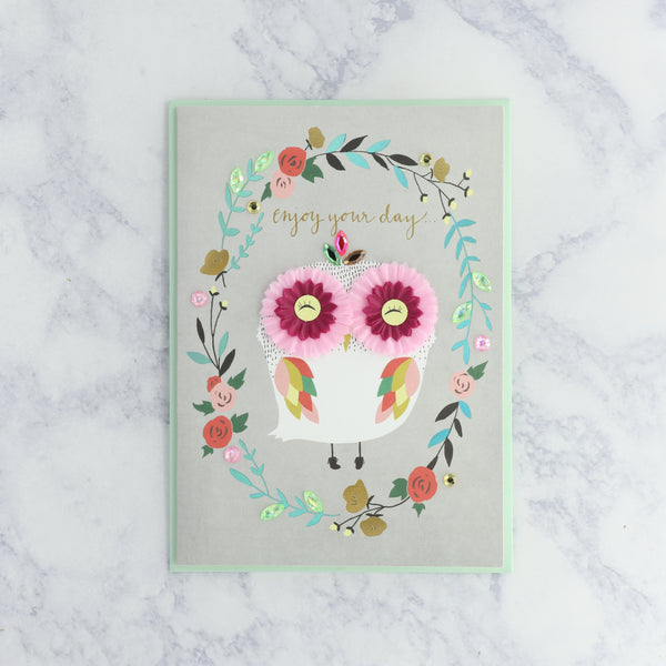 Femme Owl Birthday Card