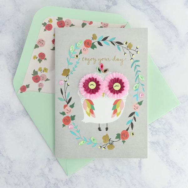 Femme Owl Birthday Card