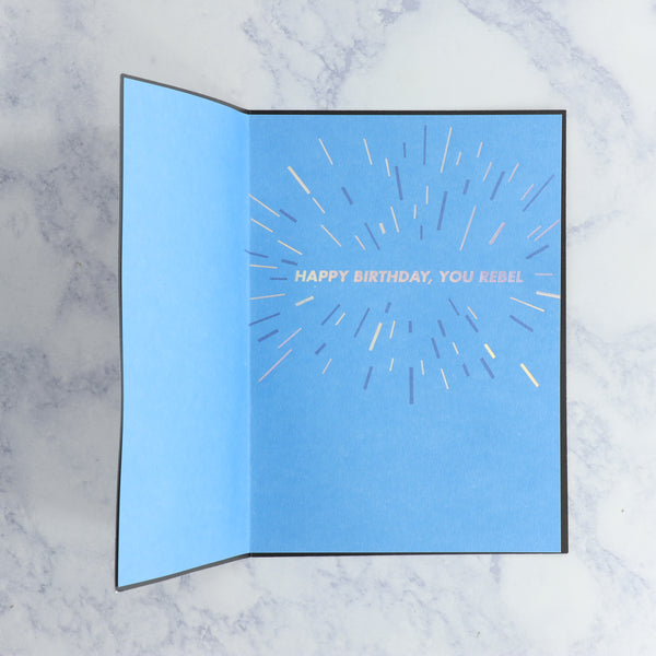 Handmade Leather Millennium Falcon Birthday Card