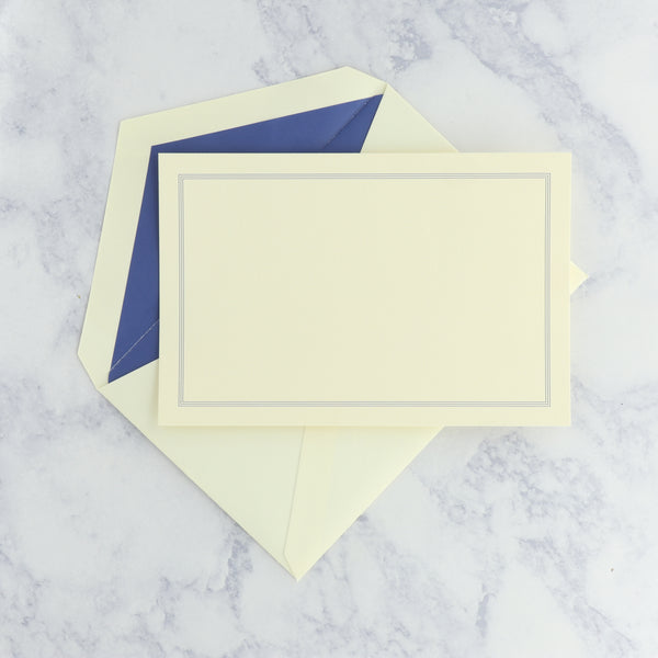 Regent Blue Triple Hairline on Ecruwhite Boxed Cards (Set of 25)