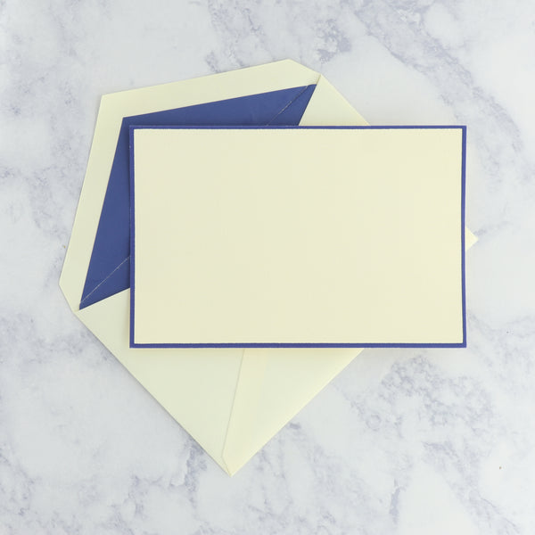 Regent Blue Bordered on Ecruwhite Boxed Cards (Set of 25)