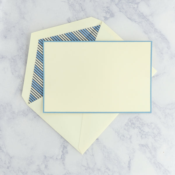 French Blue Border on Ecruwhite Boxed Cards (Set of 25)