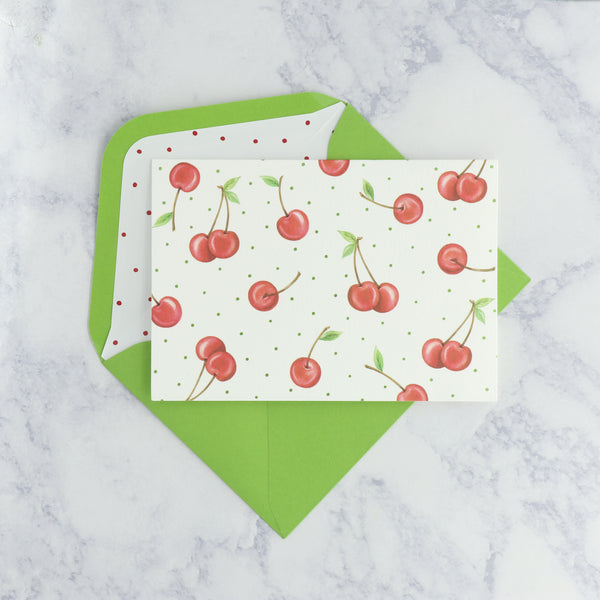 Illustrated Red Cherries Boxed Notes (Set of 12)
