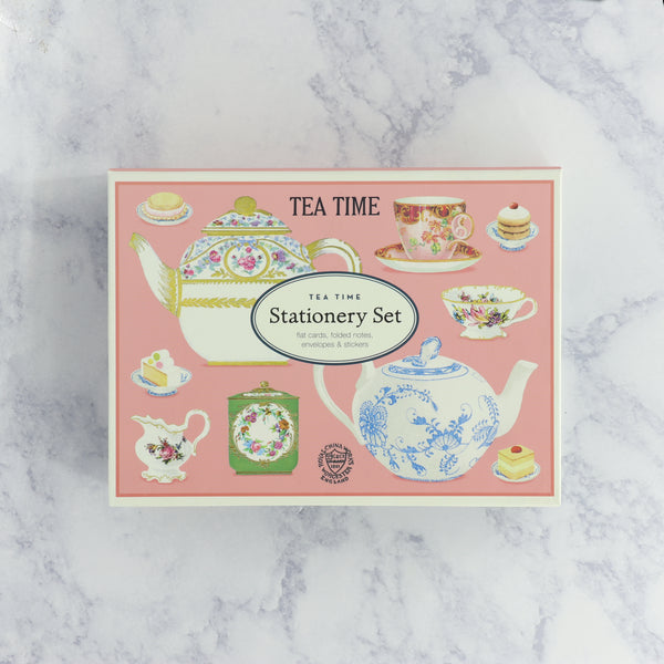Vintage Tea Time Boxed Notes Stationery Set (Set of 16)