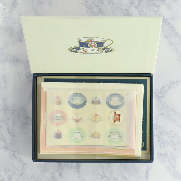 Vintage Tea Time Boxed Notes Stationery Set (Set of 16)
