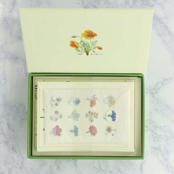 Vintage Panna Wildflowers Boxed Notes Stationery Set (Set of 16)