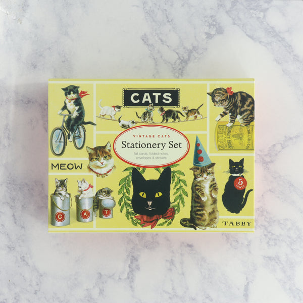 Vintage Cats Boxed Notes Stationery Set (Set of 16)