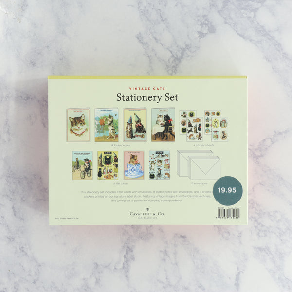 Vintage Cats Boxed Notes Stationery Set (Set of 16)