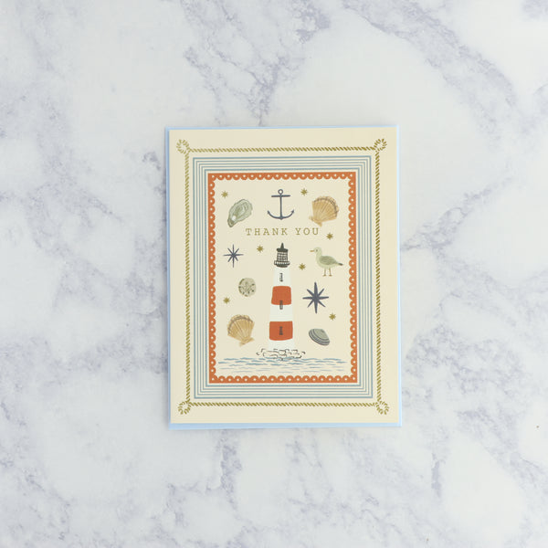 Illustrated Seaside Thank You Card