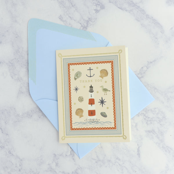 Illustrated Seaside Thank You Card