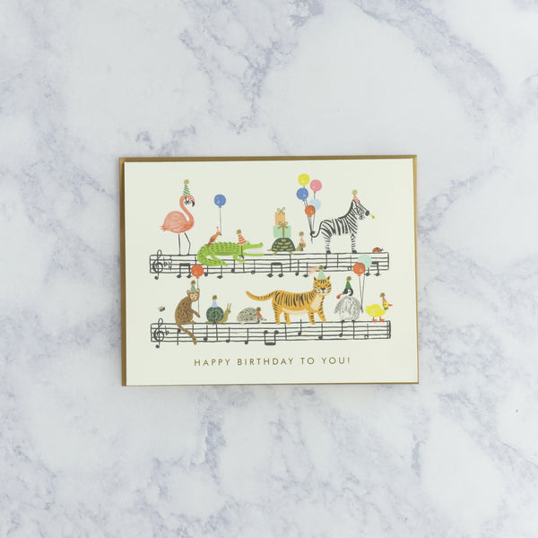 Illustrated Festive Animals Birthday Card