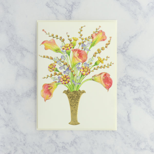 Orange Calla Lilies Sympathy Card