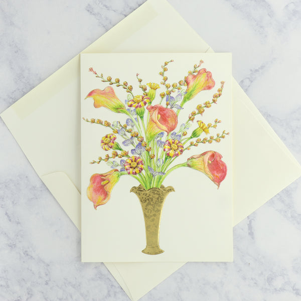Orange Calla Lilies Sympathy Card
