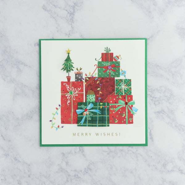 Stacked Presents Christmas Card