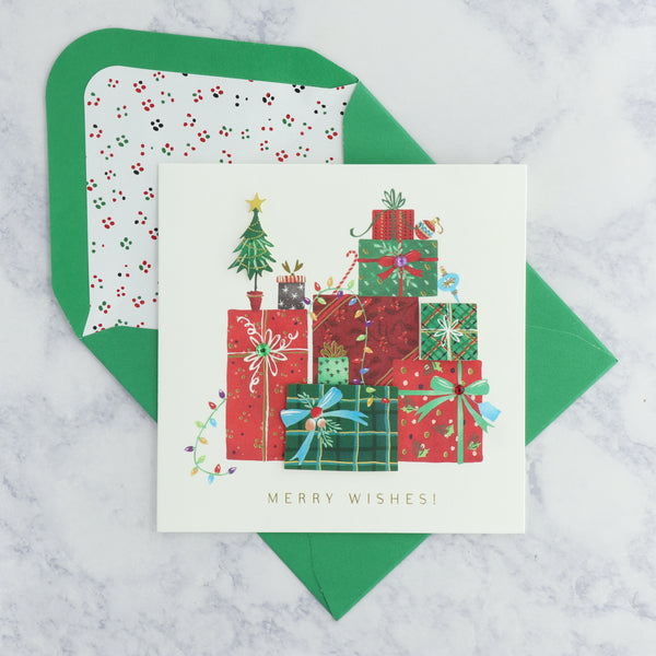 Stacked Presents Christmas Card