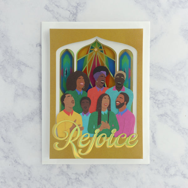 Shadowbox Rejoice Choir Religious Christmas Card