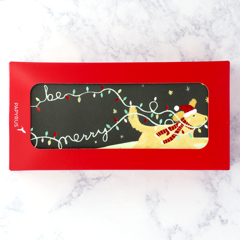 Illustrated Dog & Lights Holiday Boxed Cards (Set of 16)