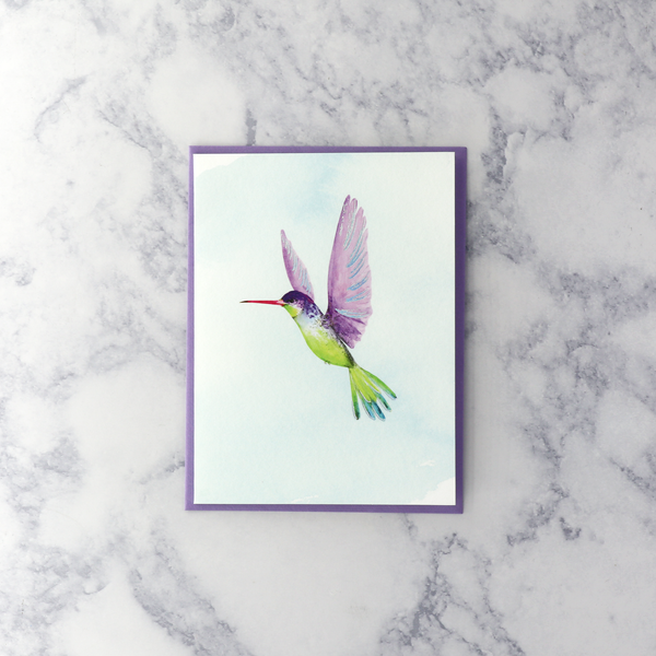 Illustrated Hummingbird Birthday Card
