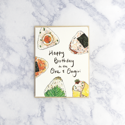 Illustrated Onigiri Birthday Card