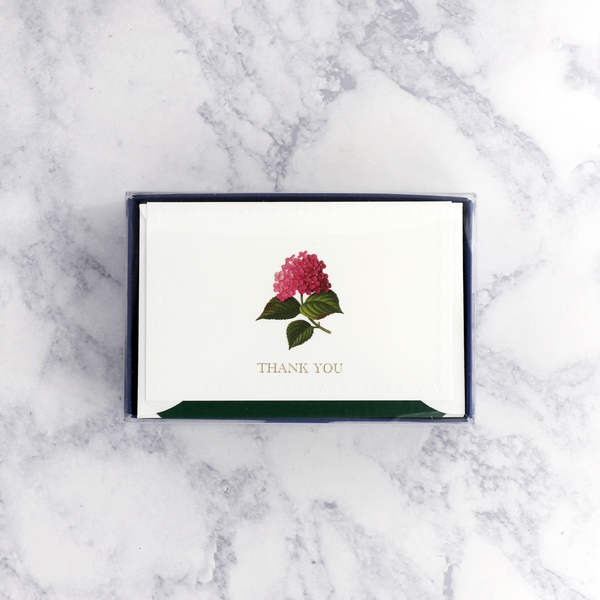 Illustrated Pink Hydrangea Thank You Boxed Notes (Set of 10)