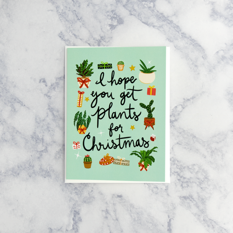 Illustrated Plants Christmas Card