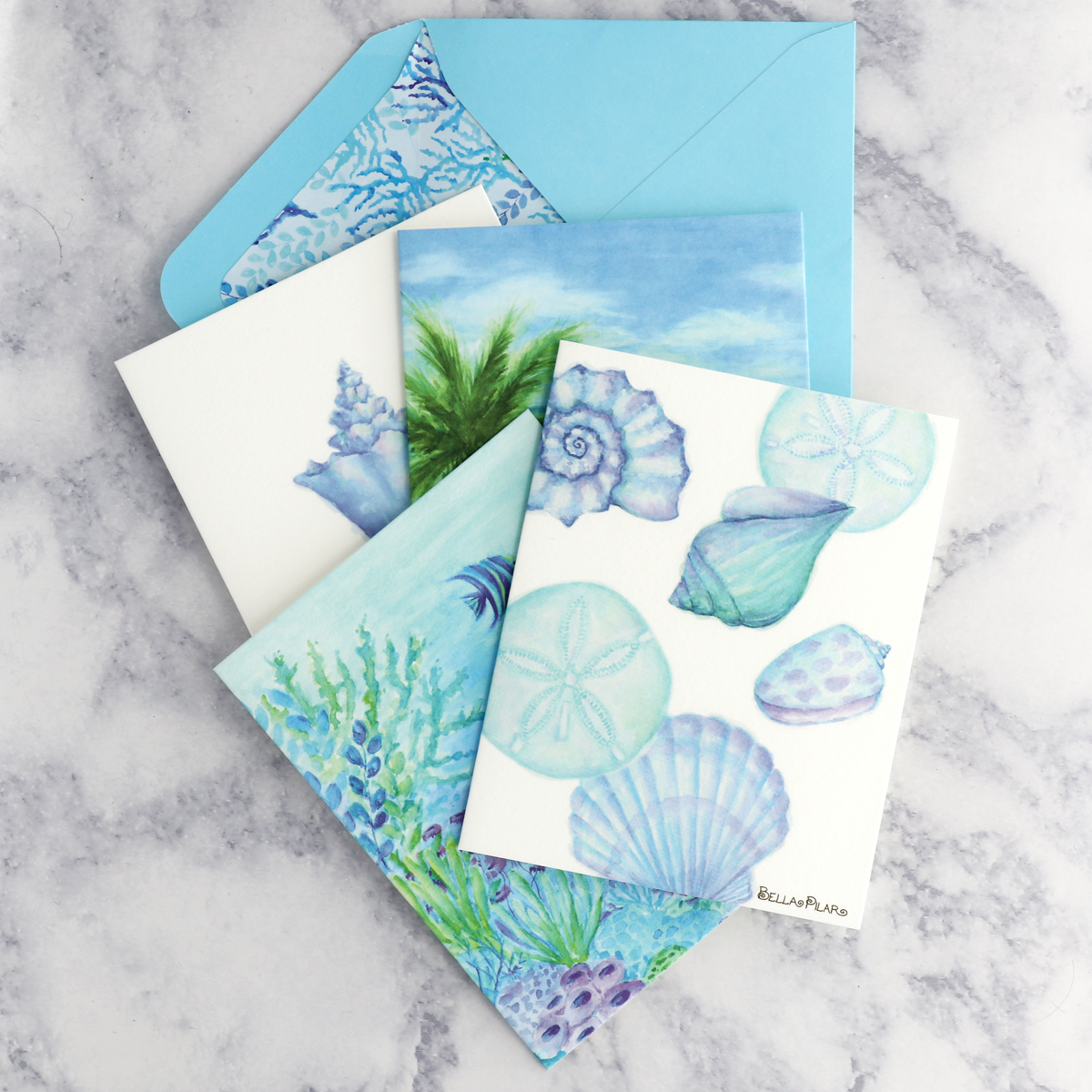 “Into The Blue” Boxed Notes (Set of 20) – Bonsai Paper Co.
