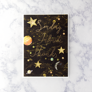 Iridescent Star Patches Thank You Card by Agnes Keszeg