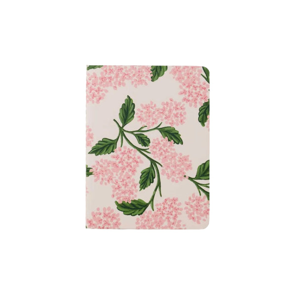 Pink Hydrangea Ruled Pocket Notebook (Set of 8)