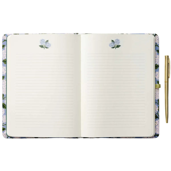 Blue Hydrangea Pen & Hardcover Ruled Journal