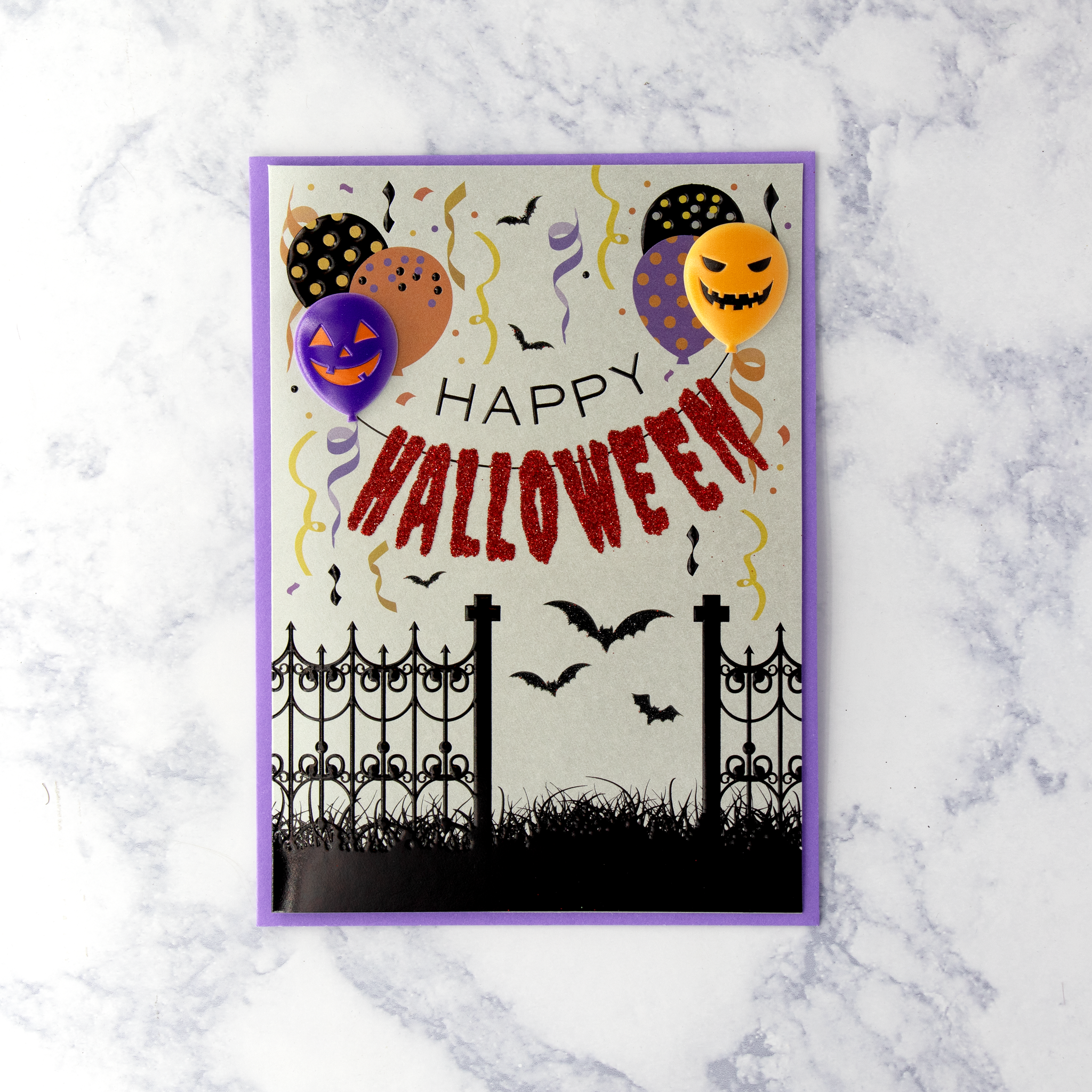 Jack O' Lantern Balloons Halloween Card