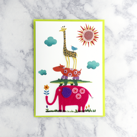 Jungle Print New Baby Card