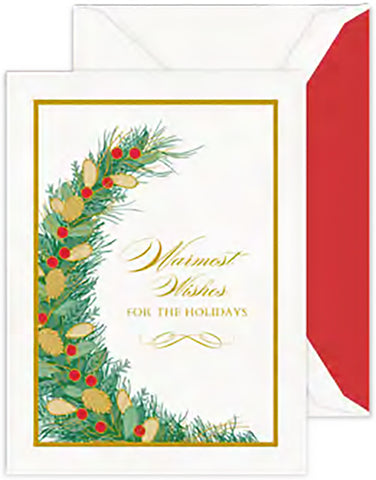 Personalized Greenery Holiday Cards (Thermography)