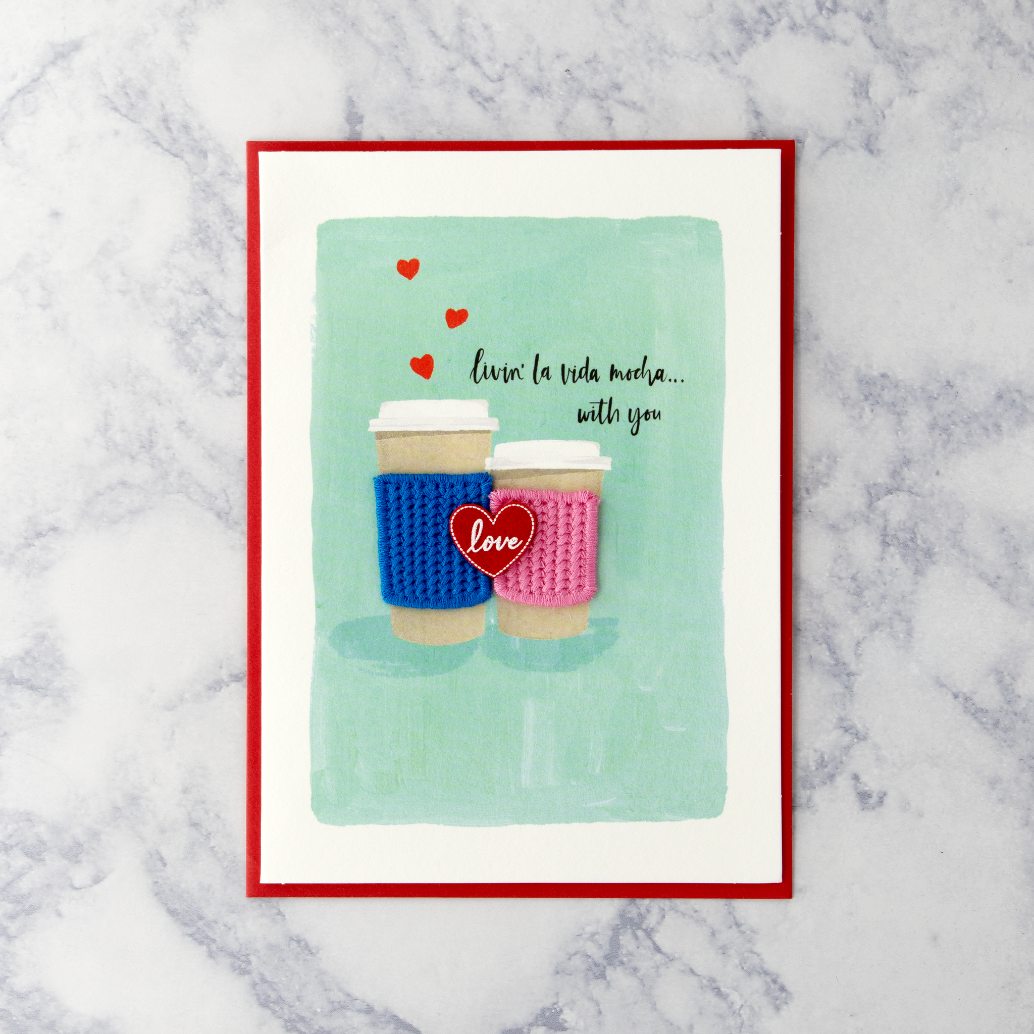 Knit Coffee Sleeve Valentine’s Day Card