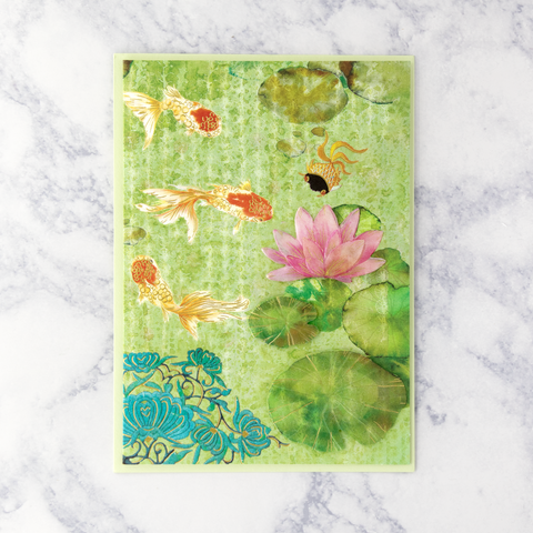 Koi Fish & Pond Blank Card