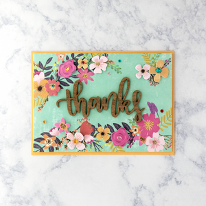 Laser-Cut Florals Thank You Card