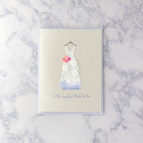 Laser-Cut Gown On Hanger Wedding Shower Card